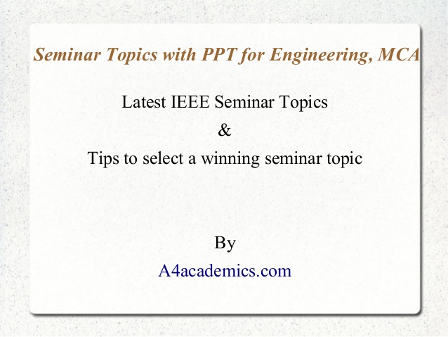 Mechanical Seminar Topics Ppt